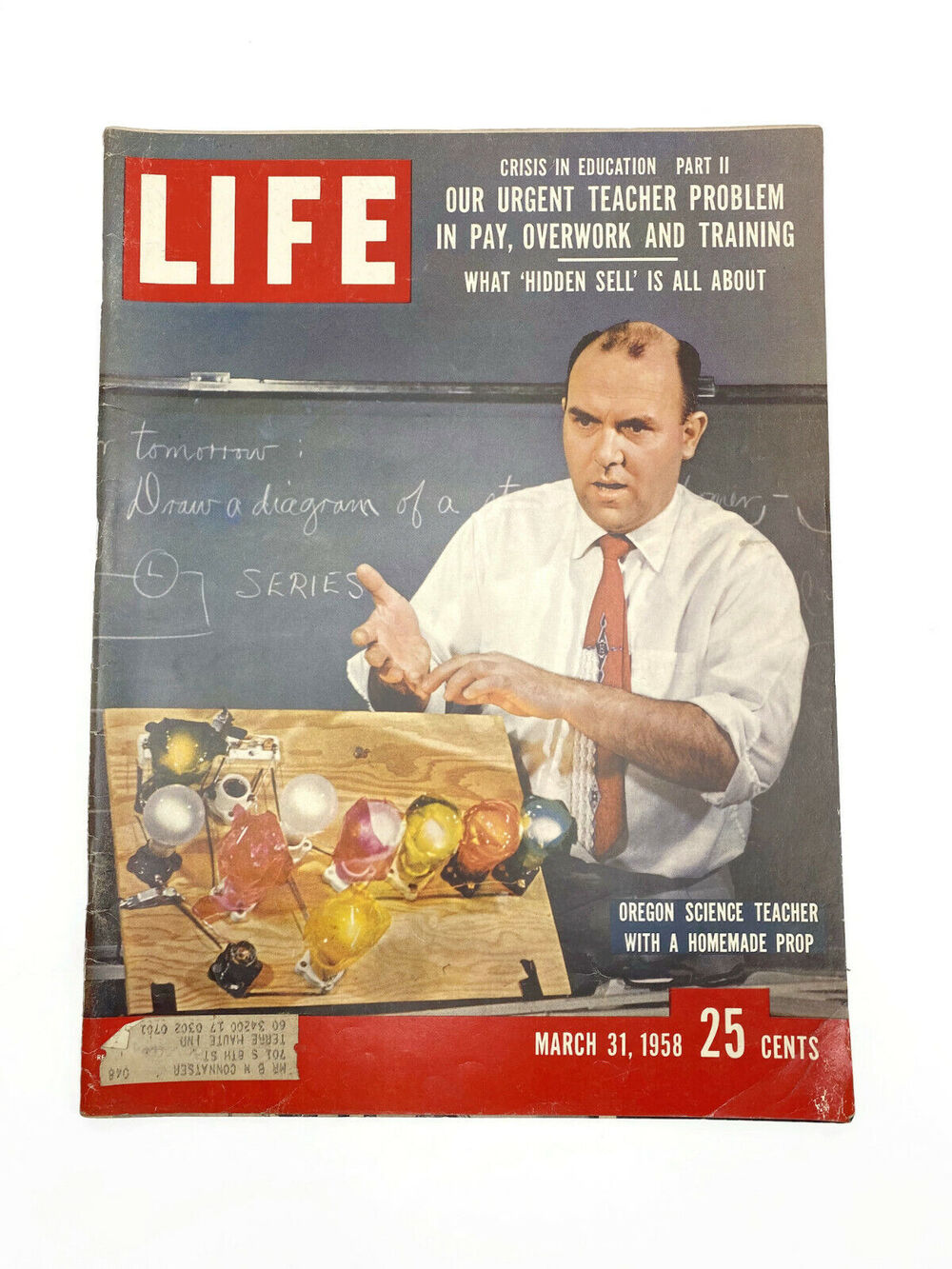 LIFE Magazine March 31 1958 Oregon Science Teacher Cover Crisis in Education
